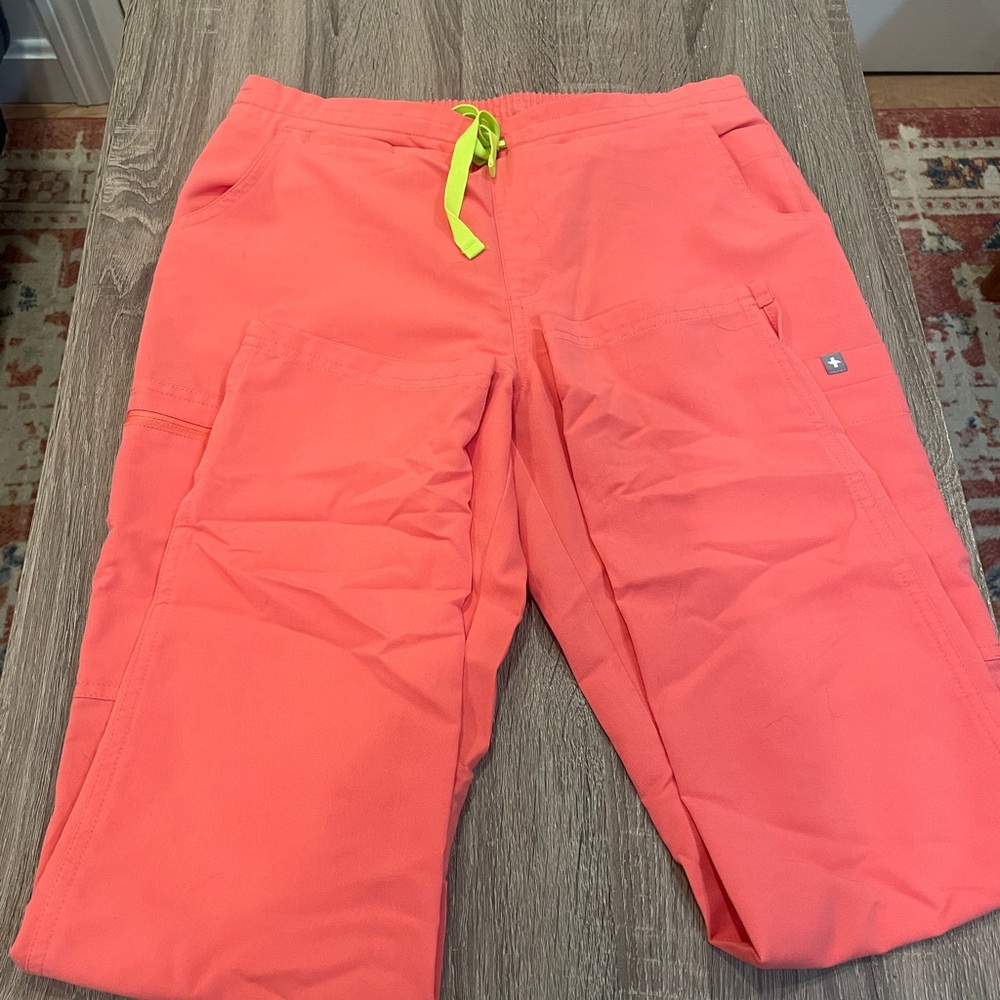 Hot Coral Figs Scrubs Set